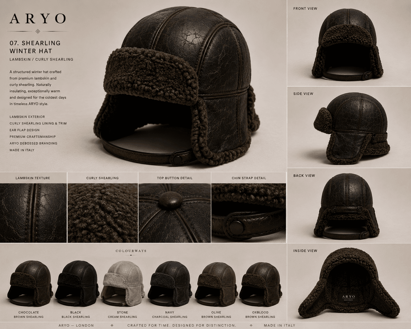 ARYO development reference board for Shearling Winter Hat